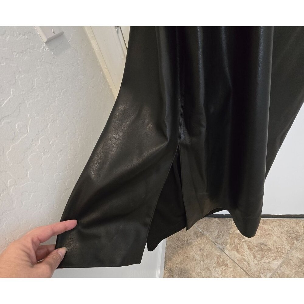 Sachin & Babi Holiday Party Diana Black Faux Leather Sleeveless Dress Size 14 - Picture 9 of 16
